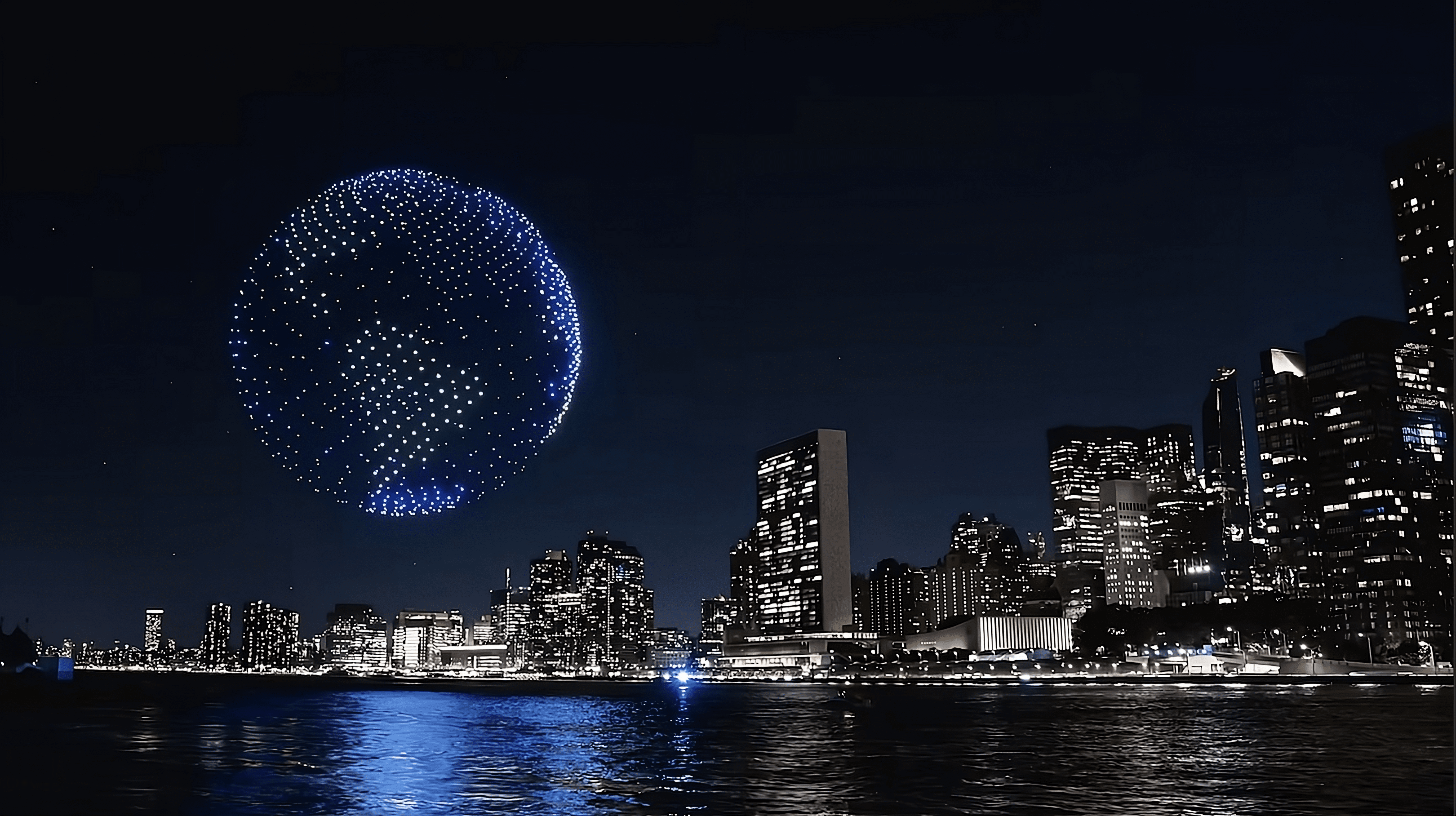 A thousand drones bring climate-change Sky Story to New York City skyline